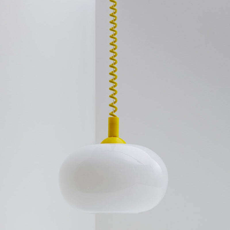 مصباح معلق بتصميم قبة زجاجي عتيق ملون بضوء واحد