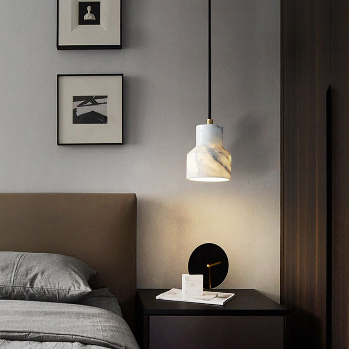 Modern Luxury Marble Cone Geometry 1-Light Pendant Light