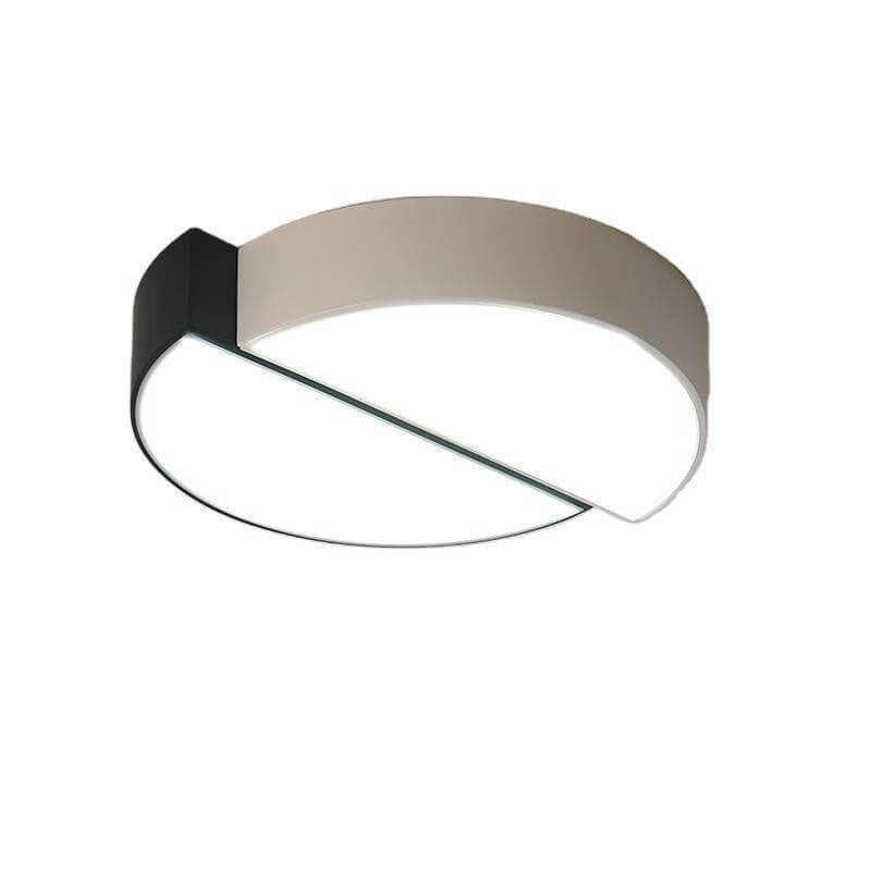 Modern Black White Round Iron Acrylic LED Flush Mount Light