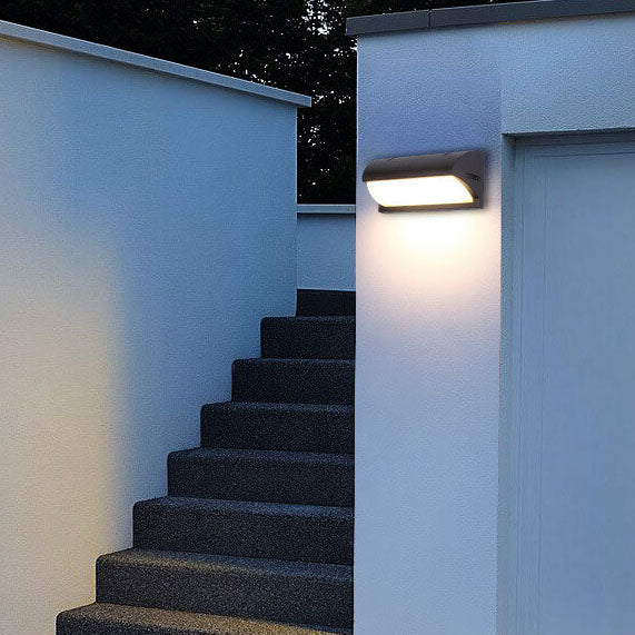 Modern Simple Geometry Outdoor Waterproof Sensor LED Wall Sconce Lamp