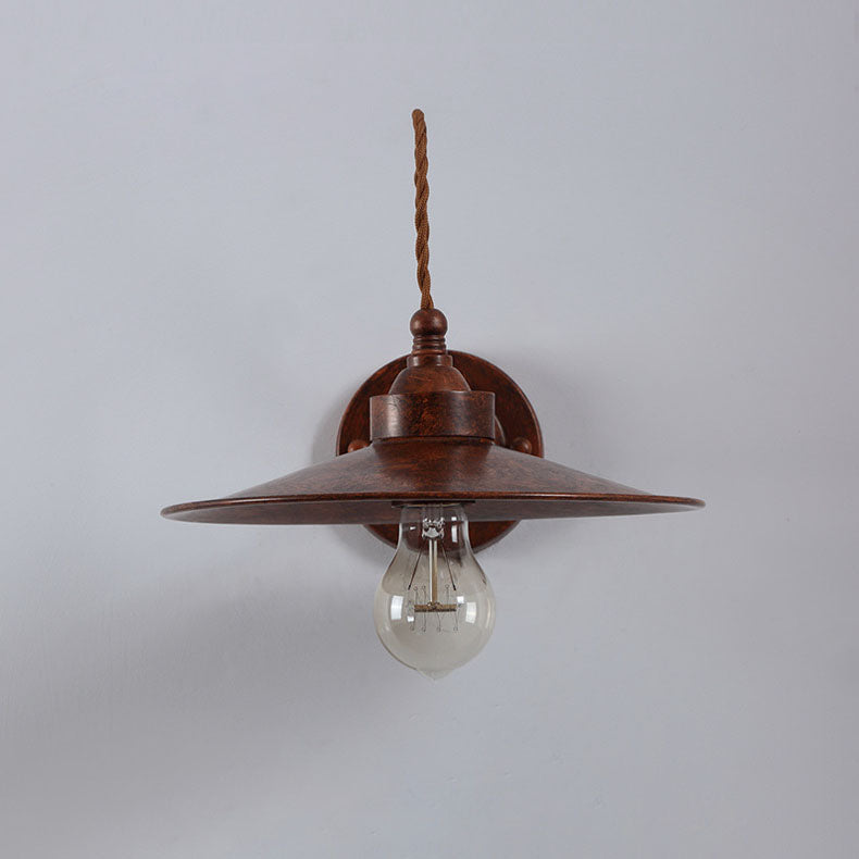Contemporary Industrial Waterproof Metal Plate Bowl 1-Light Wall Sconce Lamp For Outdoor Patio