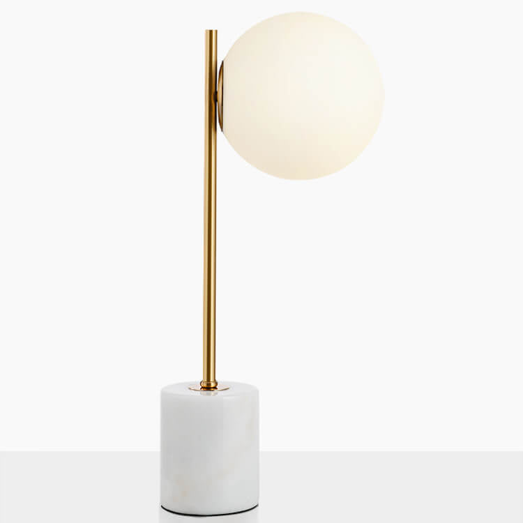 Nordic Minimalist Frosted Glass Ball Marble Base 1-Light Table Lamp