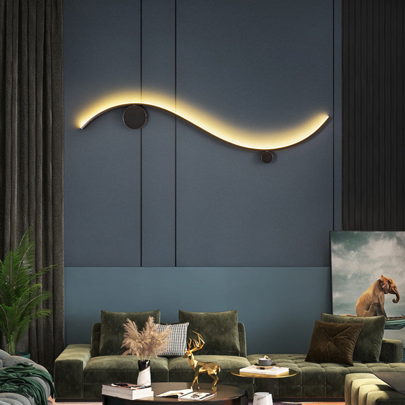 مصباح حائط LED دائري مموج من النحاس والسيليكون بتصميم عصري بسيط للممر