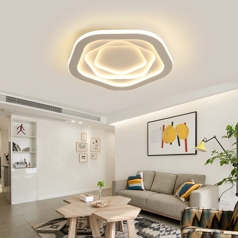 Modern Minimalist Pentagram Iron LED Flush Mount Ceiling Light
