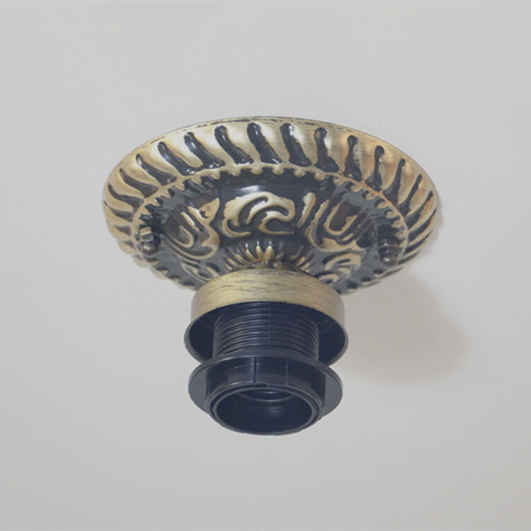 Vintage Tiffany Fruit Stained Glass 1-Light Semi-Flush Mount Ceiling Light