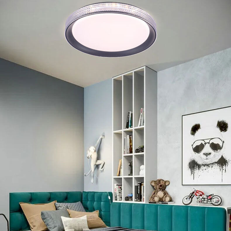 Modern Luxury Crystal Water Wave Diamond Circle LED Flush Mount Ceiling Light