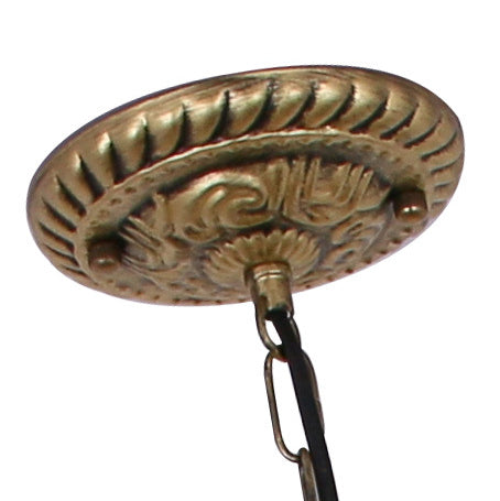 Traditional Tiffany Mediterranean Half Round Stained Glass 1-Light Pendant Light For Bedroom