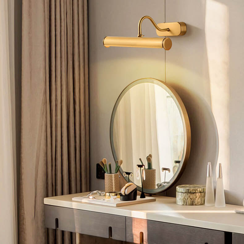 Nordic Modern Minimalist Cylindrical All-Copper 2 Light Vanity Light Wall Sconce Lamp