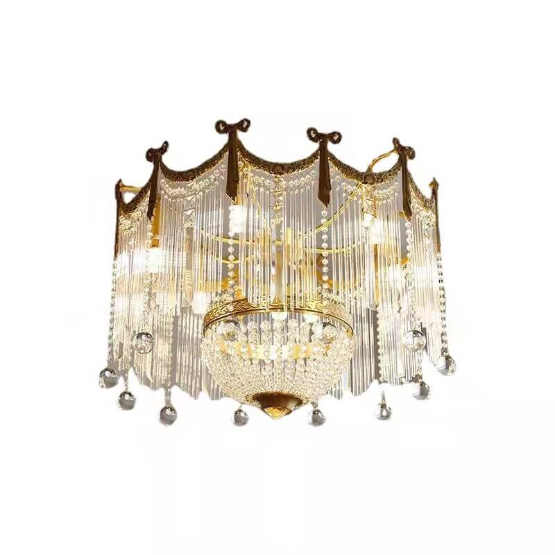 French Luxury Crystal Tassel Bead Design 6/7/9 Light Chandelier
