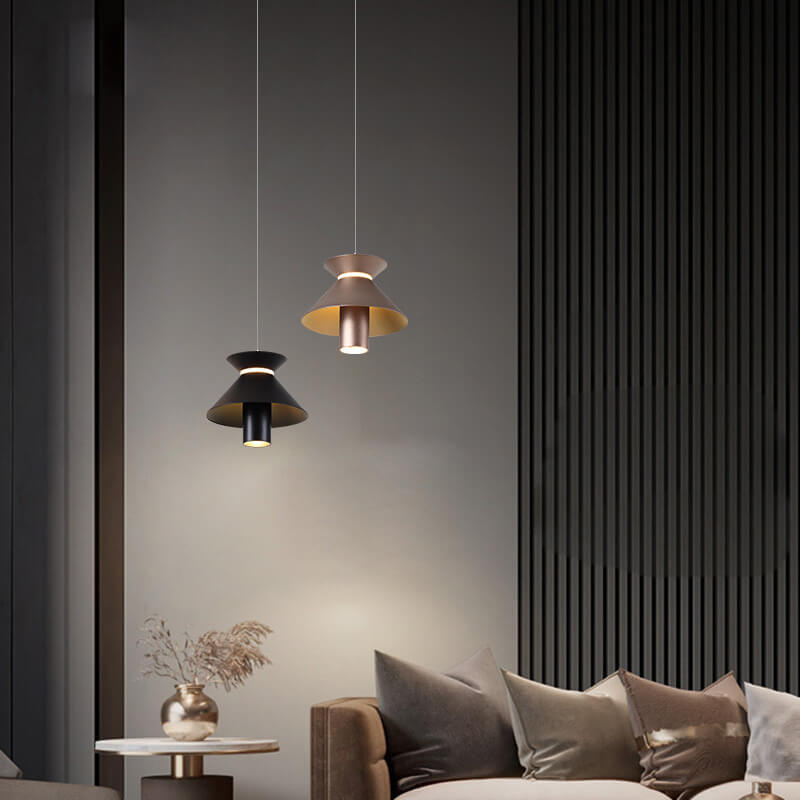 ثريا جزيرة LED من الألومنيوم بلون واحد بتصميم عصري بسيط