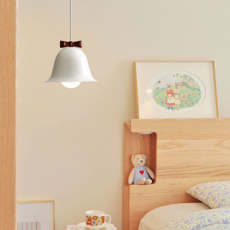 Modern Minimalist Bow Bells Iron 1-Light Pendant Light For Bedroom