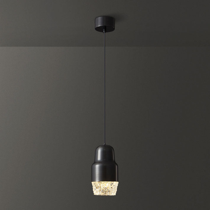 مصباح LED أسطواني فاخر من النحاس والأكريليك بتصميم عصري