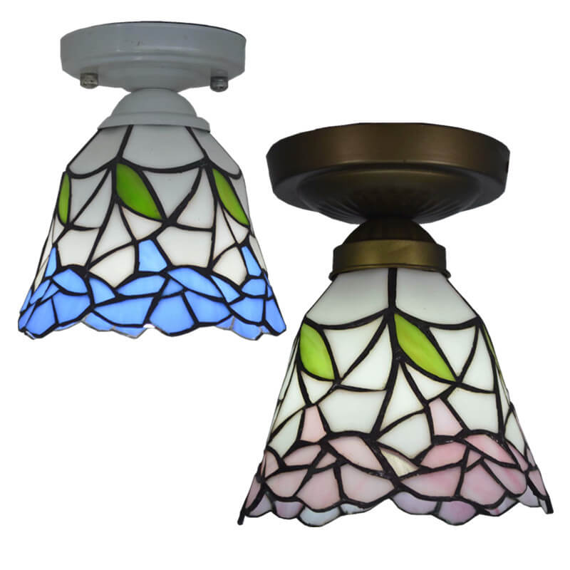 Traditional European Tiffany 1-Light Wall Sconce Lamp For Bedroom