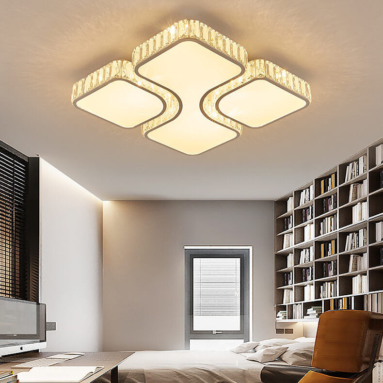 مصباح LED معدني مستطيل الشكل فاخر باللون الذهبي بتصميم عصري
