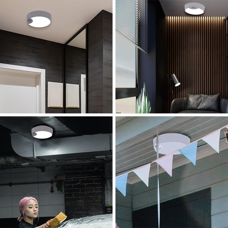 Simple Sensor White Round Acrylic LED Flush Mount Ceiling Light