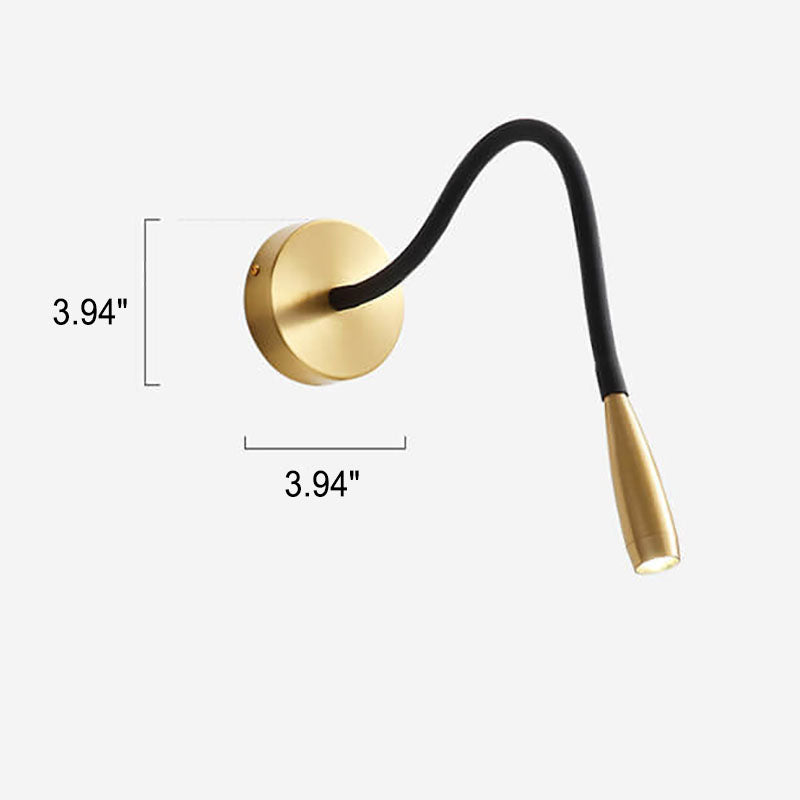 Simple Hose Spotlight Brass LED Reading Wall Sconce Lamp