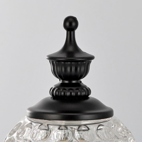 Contemporary Simplicity Round Glass Shade Base 1-Light Melting Wax Table Lamp For Bedroom