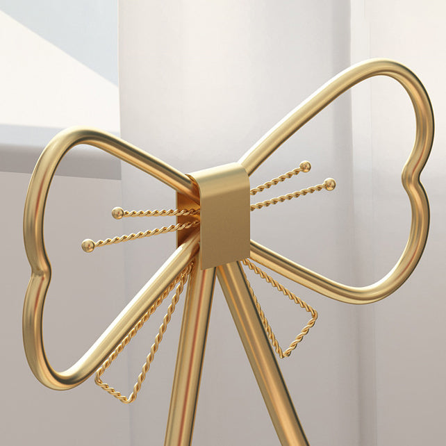 Contemporary Creative Bow Round Upholstered Velvet PU Leather Metal Vanity Stool Backrest For Bedroom