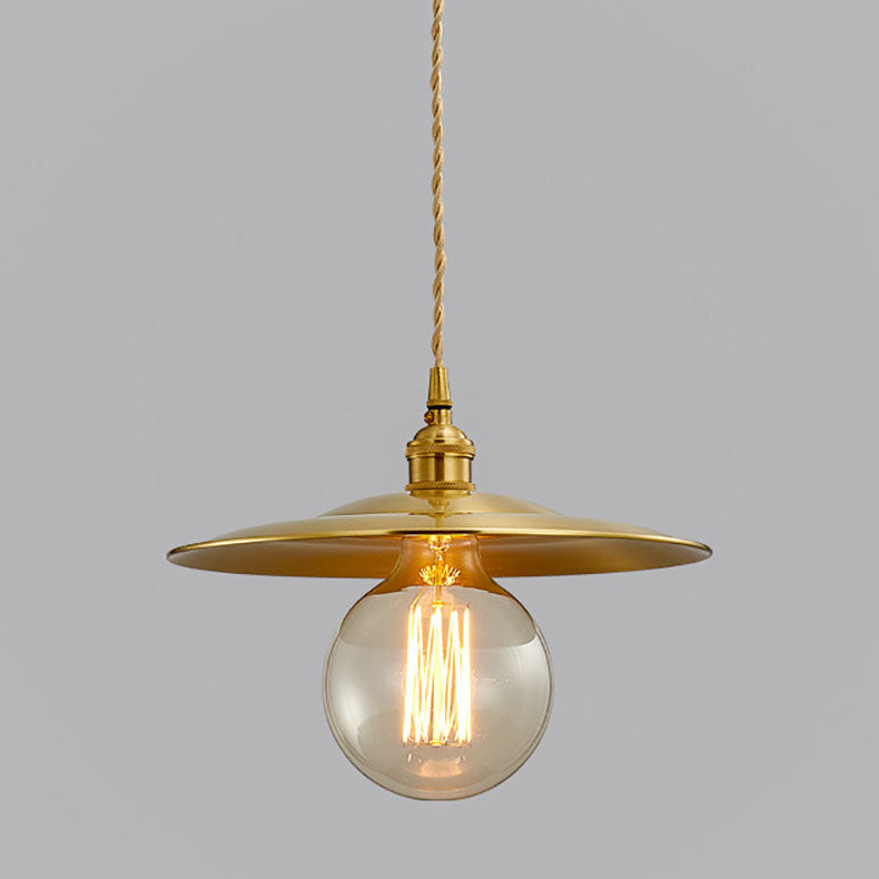Contemporary Scandinavian Orb All Copper Glass 1-Light Pendant Light For Living Room