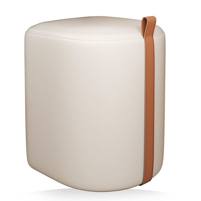 Contemporary Nordic Faux Leather Cylinder Vanity Stool For Bedroom