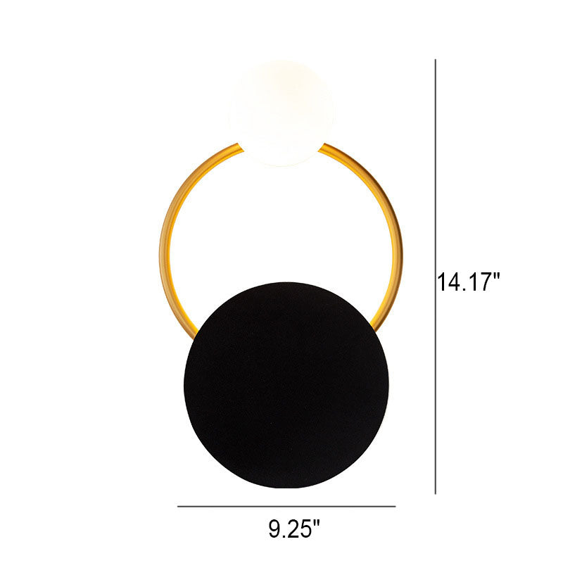 مصباح حائط LED دائري فاخر من Nordic Light مصنوع من الحديد والزجاج