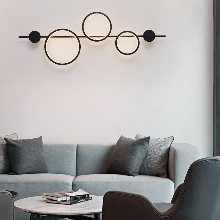 مصباح حائط LED من السيليكون متعدد الدوائر بتصميم عصري بسيط لغرفة المعيشة