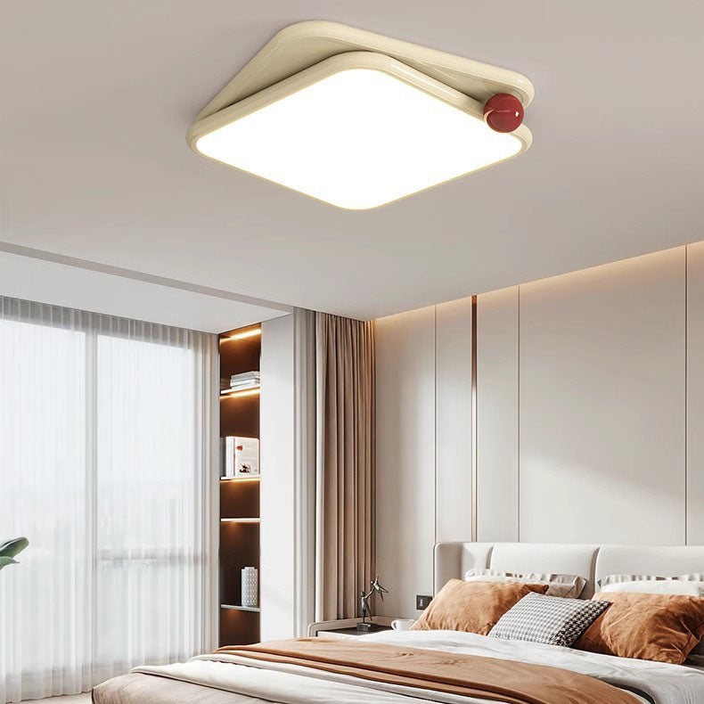 مصباح سقف LED عصري بسيط مستطيل الشكل مربع دائري من الحديد والأكريليك لغرفة المعيشة