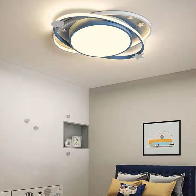 مصباح سقف LED دائري بيضاوي الشكل من الأكريليك والألومنيوم بتصميم آرت ديكو حديث لغرفة النوم