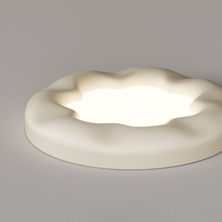 Modern Cream Flower Design Resin Acrylic LED Flush Mount Ceiling Light