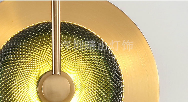 مصباح حائط LED دائري فاخر من Nordic Light مصنوع من المعدن والزجاج