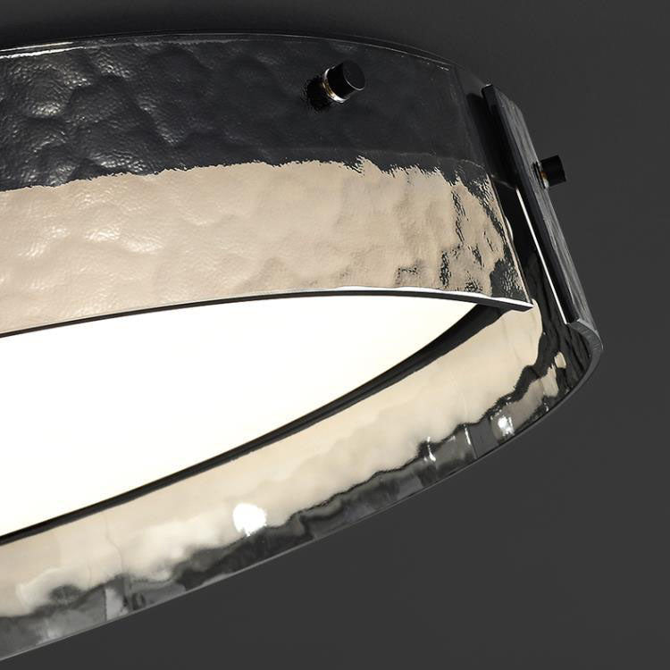 Modern Minimal Round Copper Glass LED Flush Mount Lighting