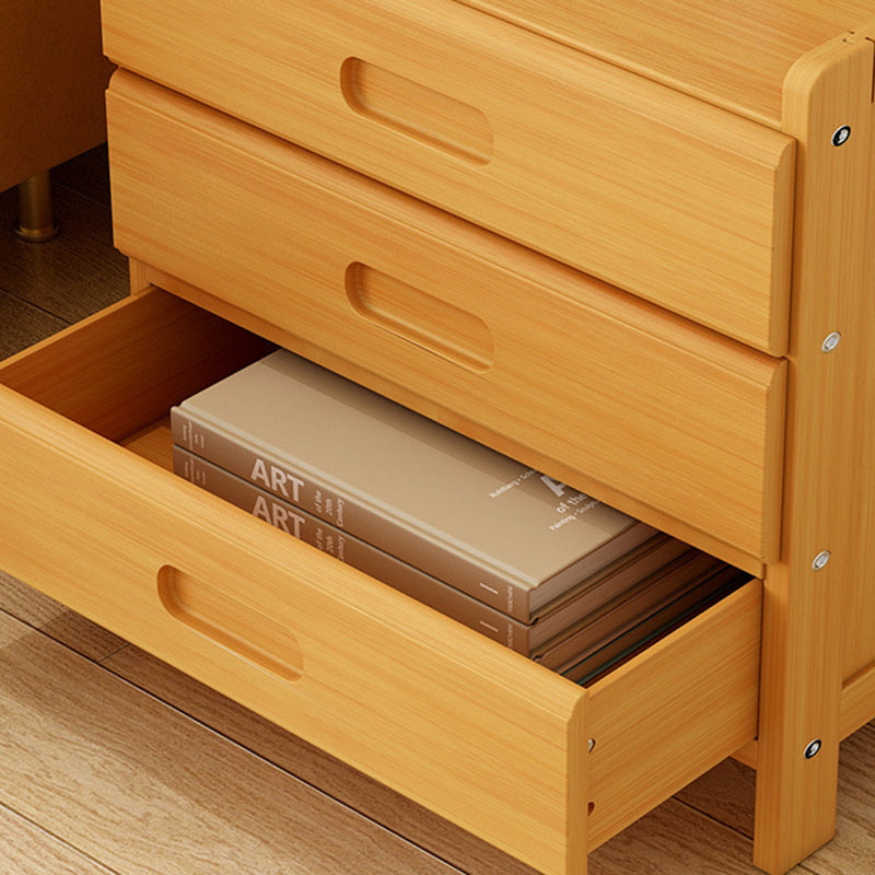 Modern Minimalist Rectangular Coat Rack Bamboo Density Panel Nightstand 1/3 Drawer For Bedroom