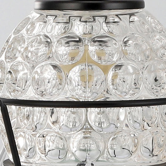 Contemporary Simplicity Round Glass Shade Base 1-Light Melting Wax Table Lamp For Bedroom