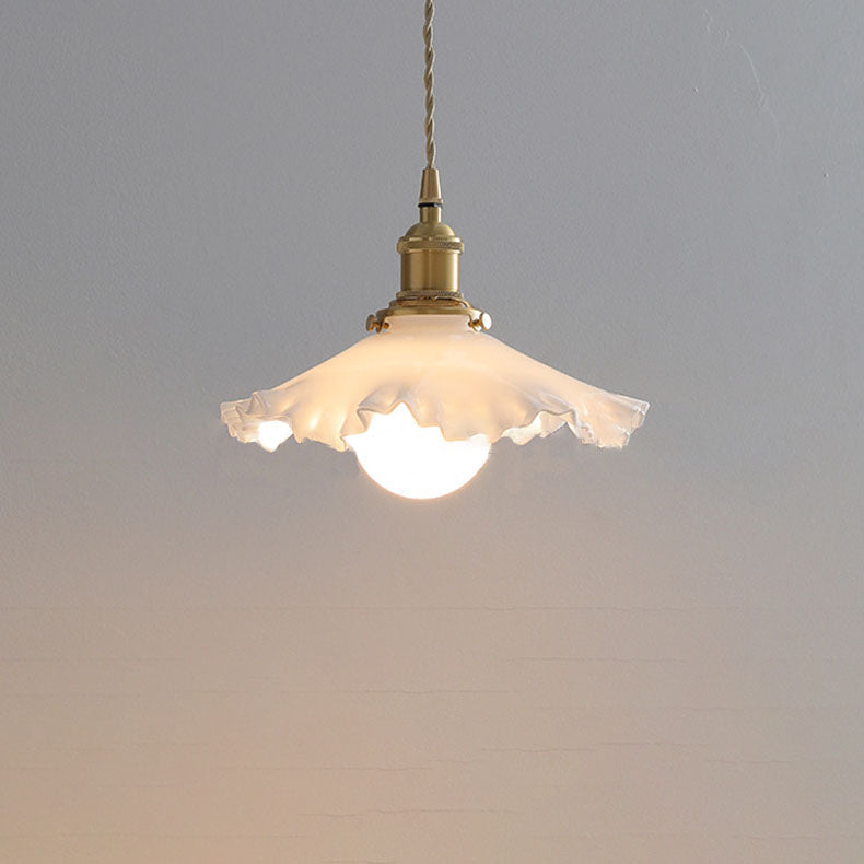 Contemporary Scandinavian Pod All Copper Glass 1-Light Pendant Light For Living Room