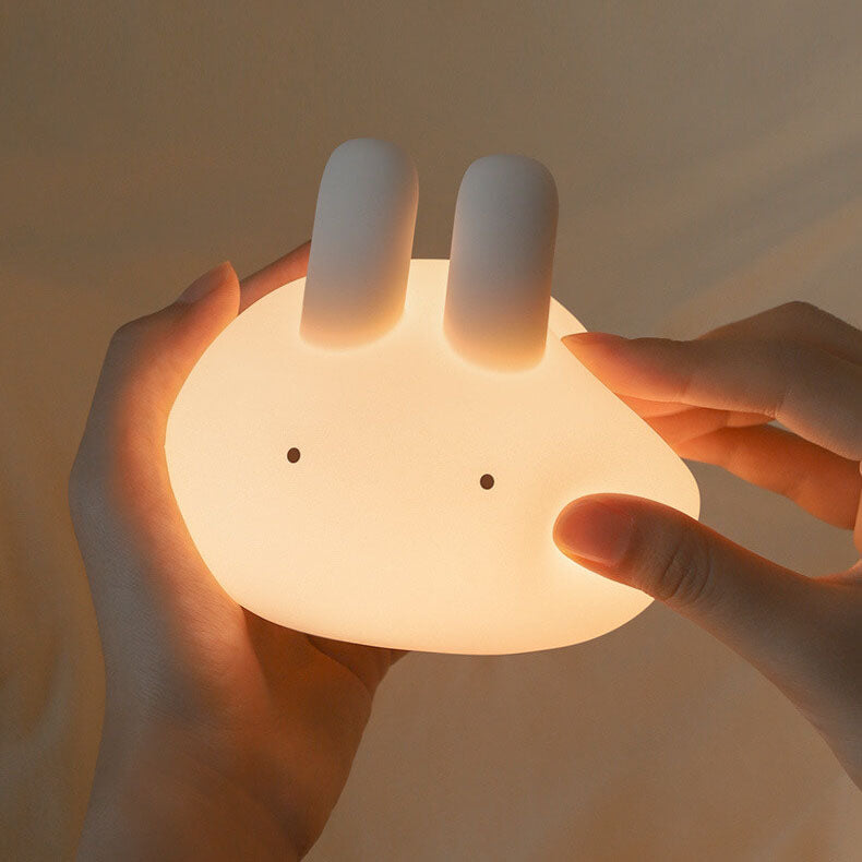 Creative Cartoon Bunny Silicone LED Pat Night Light Table Lamp