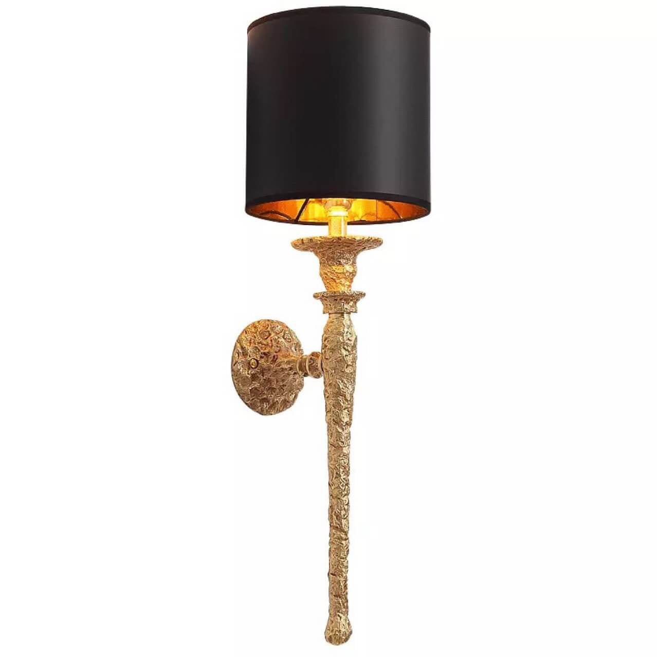 French Luxury Fabric Brass Long Strip Light Arm 1-Light Wall Sconce Lamp