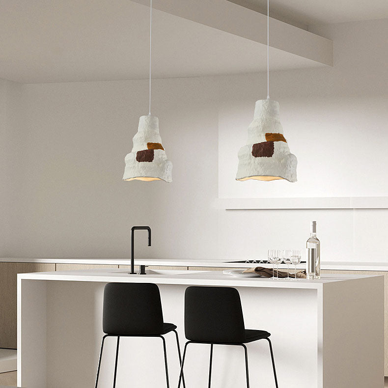 Japanese Wabi-sabi Pure White 1-Light Pendant Light