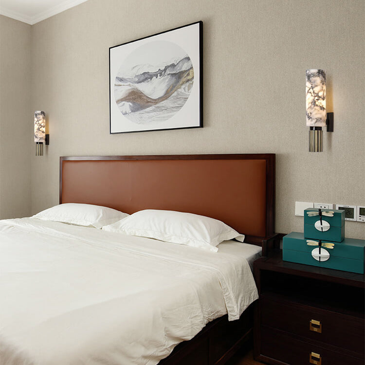 مصباح حائط حديث من الرخام الصيني بإضاءة واحدة