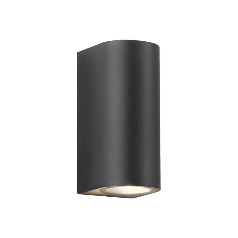 Modern Simple Outdoor Waterproof Aluminum Glass Cylinder 2-Light Wall Sconce Lamp