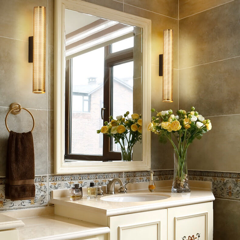 Modern Luxury Vanity Grid Column Hardware Acrylic LED Wall Sconce Lamp