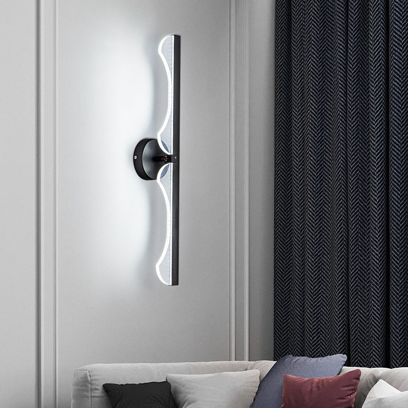 مصباح حائط LED مصنوع من الحديد والألومنيوم والسيليكون بتصميم عصري بسيط لغرفة المعيشة