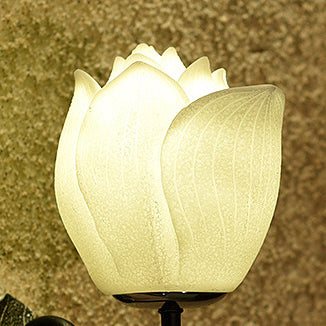 伝統的な中国樹脂製蓮の花金具 リビングルーム用 1灯壁取り付け用燭台ランプ