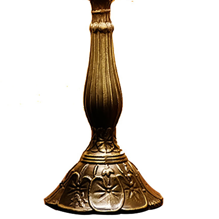 Traditional Tiffany Vintage Rose Stained Glass 1-Light Table Lamp For Study