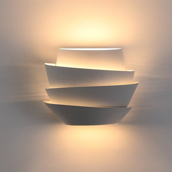 Nordic Minimalist Layers Half Cylinder Iron 2-Light Wall Sconce Lamp