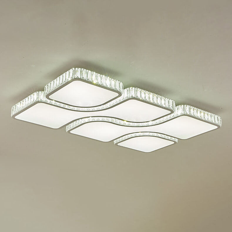 مصباح LED معدني مستطيل الشكل فاخر باللون الذهبي بتصميم عصري