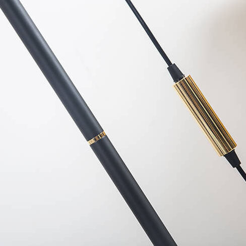 Modern Minimalist Fishing Rod Ball Iron Glass Marble 1-Light Standing Floor Lamp
