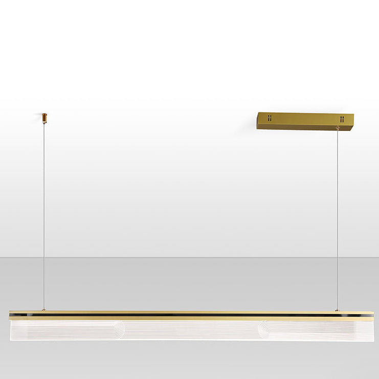 ثريا LED بتصميم شريط طويل من الأكريليك بتصميم جزيرة إبداعي حديث