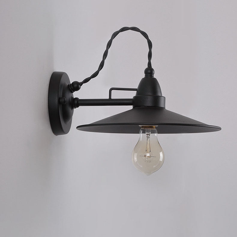 Contemporary Industrial Waterproof Metal Plate Bowl 1-Light Wall Sconce Lamp For Outdoor Patio