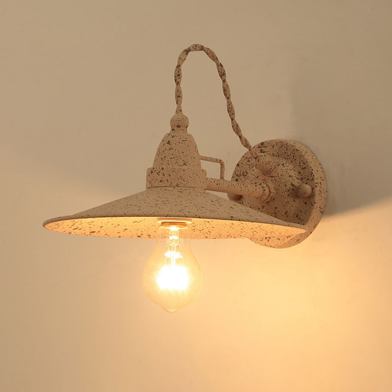 Contemporary Industrial Waterproof Metal Plate Bowl 1-Light Wall Sconce Lamp For Outdoor Patio
