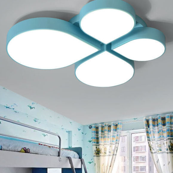 Modern Minimalist Four Leaf Clover Acrylic LED Flush Mount Ceiling Light